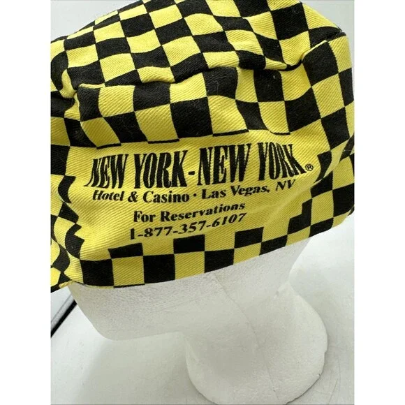 Baseball Cap New York Casino Las Vegas Taxi Cab Snapback Vintage Checkered - Picture 4 of 13